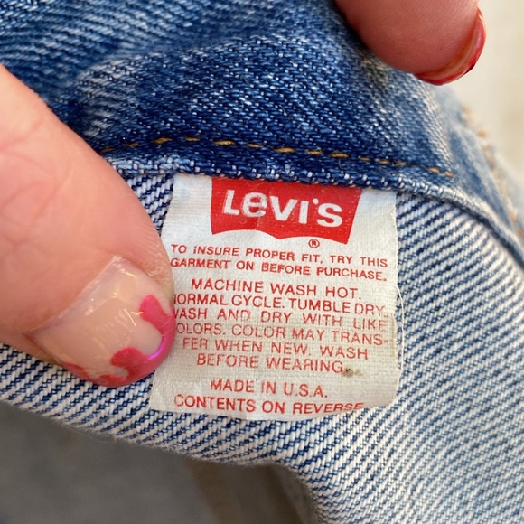 VINTAGE 1990 Levis Jean Jacket Sz Large/44L Distressed Big E Distressed Pockets - Picture 12 of 14